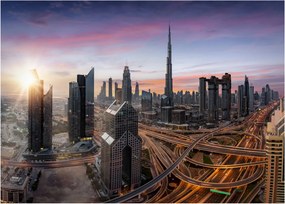 Sklenený obraz - Panorama Dubaja (70x50 cm)