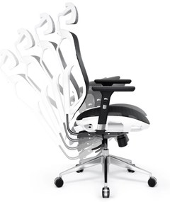 Kancelárska ergonomická stolička Diablo V-Basic, bielo-čierna