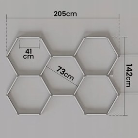 LED RGBW stmievateľné stropné svietidlo HEXAGON LED/144W/85-265V 7000K CRI 90 IP54 biela+DO