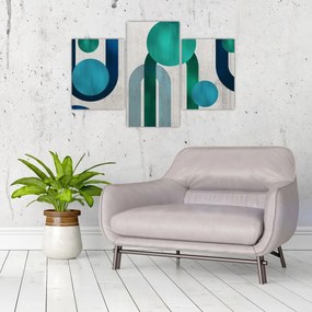 Obraz - Čiary a kruhové tvary (90x60 cm)