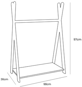 Detský vešiak v dekore borovice v prírodnej farbe 98x97 cm Montessori – Meowbaby