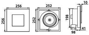 Sapho, TECTO kúpeľňový stropný ventilátor axiálny, 20 W, potrubie 100mm, biela, TC201