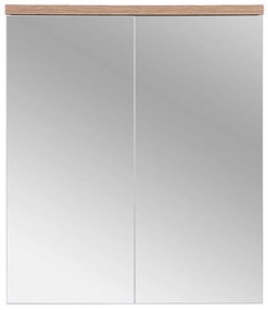 Kúpeľňová závesná skrinka BALI biela so zrkadlom 60 cm