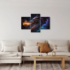 Obraz - Drak pľuvajúce plamene (90x60 cm)