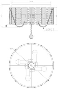 Globo 15091D - Krištáľové stropné svietidlo WALLA 4xE14/40W/230V