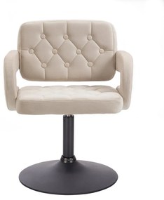 LuxuryForm DESIGN Kreslo ADRIA VELUR na čiernom tanieri - krémové