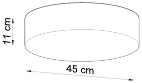 Stropné svietidlo Arena, 1x čierne plastové tienidlo, (biely plast), (fi 45 cm)