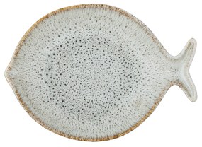 Bloomingville Modrý/béžový servírovací tanier z kameniny Fleur