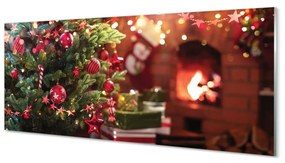 Obraz na akrylátovom skle Ozdoby vianočný strom darčeky 120x60 cm
