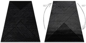 Koberec EMERALD exkluzívny A0084 glamour, styl, linie, geometrický čierny / strieborný