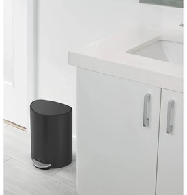 Simplehuman Pedálový odpadkový kôš 6 l, polokrúhly, čierna matná oceľ, plast