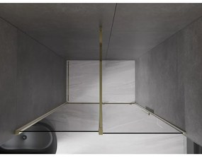 Mexen Velar, posuvné sprchové dvere do otvoru 130 cm, 8mm šedé sklo, zlatá lesklá, 871-130-000-41-50