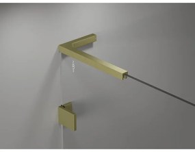 Mexen, Mexen Lunar L sprchová stena pravá 110 x 200 cm, priehľadná 8 mm, zlatý kartáč - 830L-110-000-55-00-P