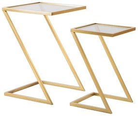 Sada odkladacích stolíkov Caldwell 40 cm zlatá