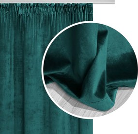 Velúrový záves SOFT VELVET tmavotyrkysový 140x270 cm