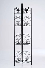 Kovová polica regál Mare - Čierna