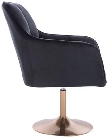 LuxuryForm DESIGN Kreslo AMALFI VELUR na zlatom tanieri - čierne