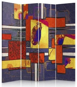 Ozdobný paraván Barevná abstrakce - 145x170 cm, štvordielny, klasický paraván