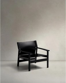 Čierne kožené kreslo Jan – Kave Home