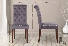 Jedálenská stolička Lisburn - zamat - Tmavo sivá