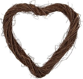 Prírodné hnedé prútené srdce Woodly S - 30*3*30 cm