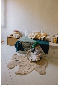 Béžový prateľný ručne tkaný bavlnený detský koberec 120x122 cm Bear – Lorena Canals