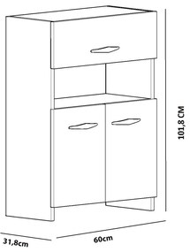 Kuchynská skrinka ANI 60 cm biela