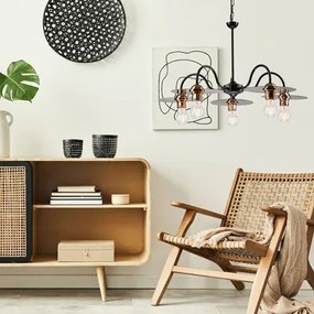 Industriálne závesné svietidlo ALICE 5 čierne