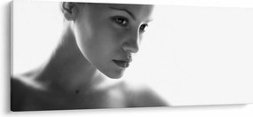 Obraz - Čiernobiely portrét ženy (120x50 cm)
