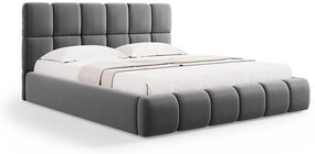 Micadoni Bellis moderná posteľ - Sivá, Zamat, 200 cm