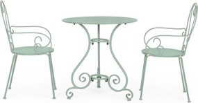 Kovová záhradná stolička v mentolovej farbe Etienne – Bizzotto
