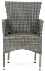 Autronic Záhradná stolička, kov, polyratan, sivá,AZC-S2118 GREY