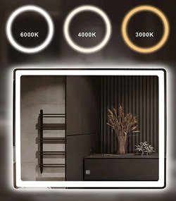 Dotykové zrkadlo s LED osvetlením COLOR 80x60 cm