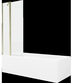 Mexen Vega obdĺžniková vaňa 180 x 80 cm s obkladom a 1-krídlovou sprchovou zástenou 80 cm, Transparentné, Zlatá - 550118080X9408