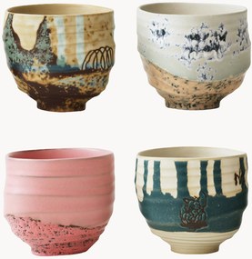 Ručne maľované šálky Artist Ceramics, 4 ks
