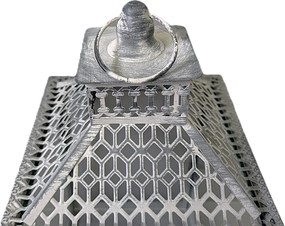 Lampa šedá patina kov so sklom