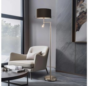 Eglo - LED Stojacia lampa TUNJA 1xE27/60W/230V + LED/2,1W pr. 38 cm chróm/hnedá