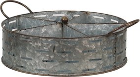 Dekoratívny plechový zinkový box s 5-timi priehradkami a ušami Sien - 43*34*15 cm