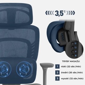 Masážne kancelárske kreslo Visioner 6.1 čierne