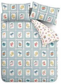 Modré obliečky na jednolôžko 135x200 cm Riviera Tiles – Catherine Lansfield