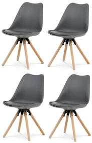 Súprava jedálenských stoličiek CT-762 GREY, 4 ks
