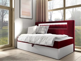 Kontinentálna jednolôžková posteľ Junior Ribezo 2, Rozmer postele: 80x200, Dostupné poťahy: ekokoža Soft 017 (biela) + Fresh 08
