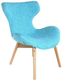 Tutumi Tutumi, drevené kreslo Fox 50x55x83cm Y-717, tyrkysová, KRZ-09004