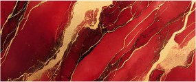Obraz - Červeno-zlatý mramor (120x50 cm)