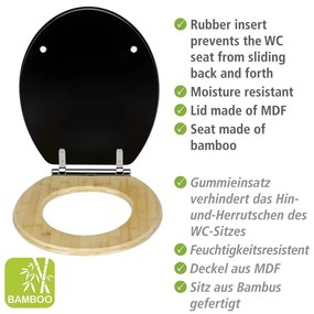 Záchodová doska s automatickým zatváraním 37 x 44 cm Bambusa – Wenko