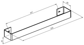 Sapho Sapho, TABELLA držiak uterákov 520 mm, čierna mat, MI520B