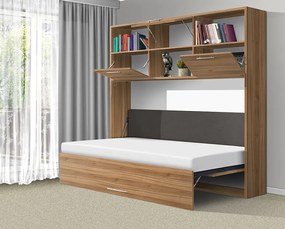 Nabytekmorava Sklápacia posteľ VS1056 MAX, 200x120cm farba lamina: antracit/biele dvere, Varianta dverí: lesklé