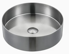 Umývadlo na dosku vo farbe nerezu SAT Aurum 38x38 cm bez prepadu SATAUR3838BS, 1 ks