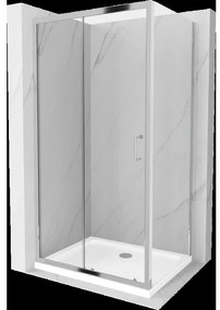 Mexen Apia sprchová kabína, posuvné dvere 120 x 90 cm, transparentnéné, chrómová + závesný bidet Flat - 840-120-090-01-00-4010