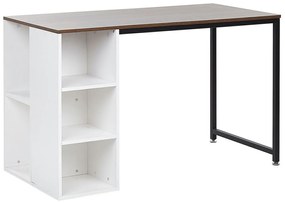 Písací stôl tmavé drevo s bielou 120 x 60 cm DESE Beliani